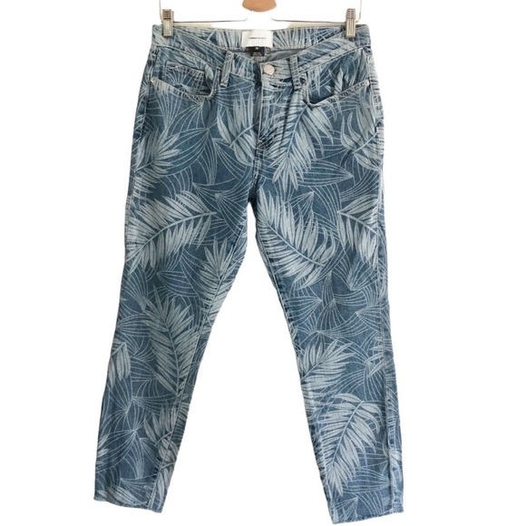 Current Elliott Stiletto Skinny Raw Hem Leaf Print 28 - Picture 2 of 11